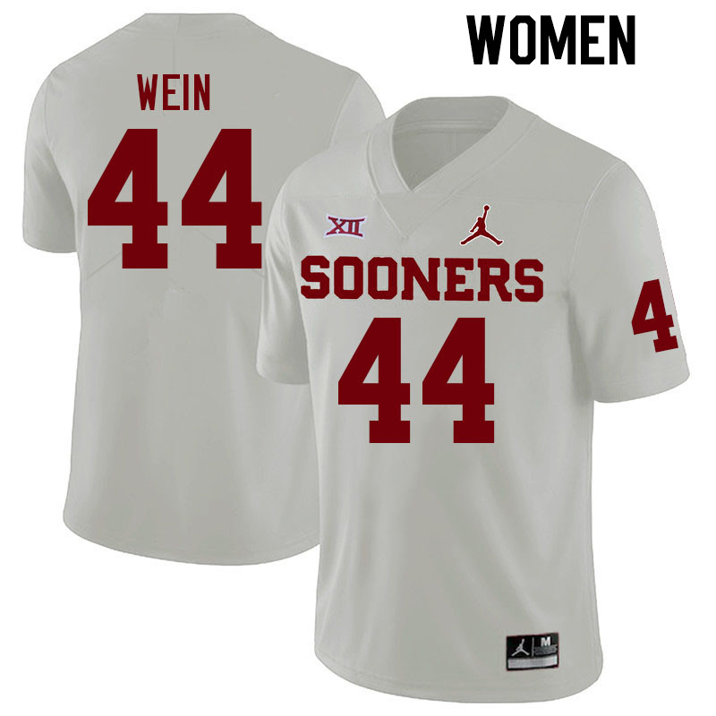 Women #44 Taylor Wein Oklahoma Sooners College Football Jerseys Stitched-White